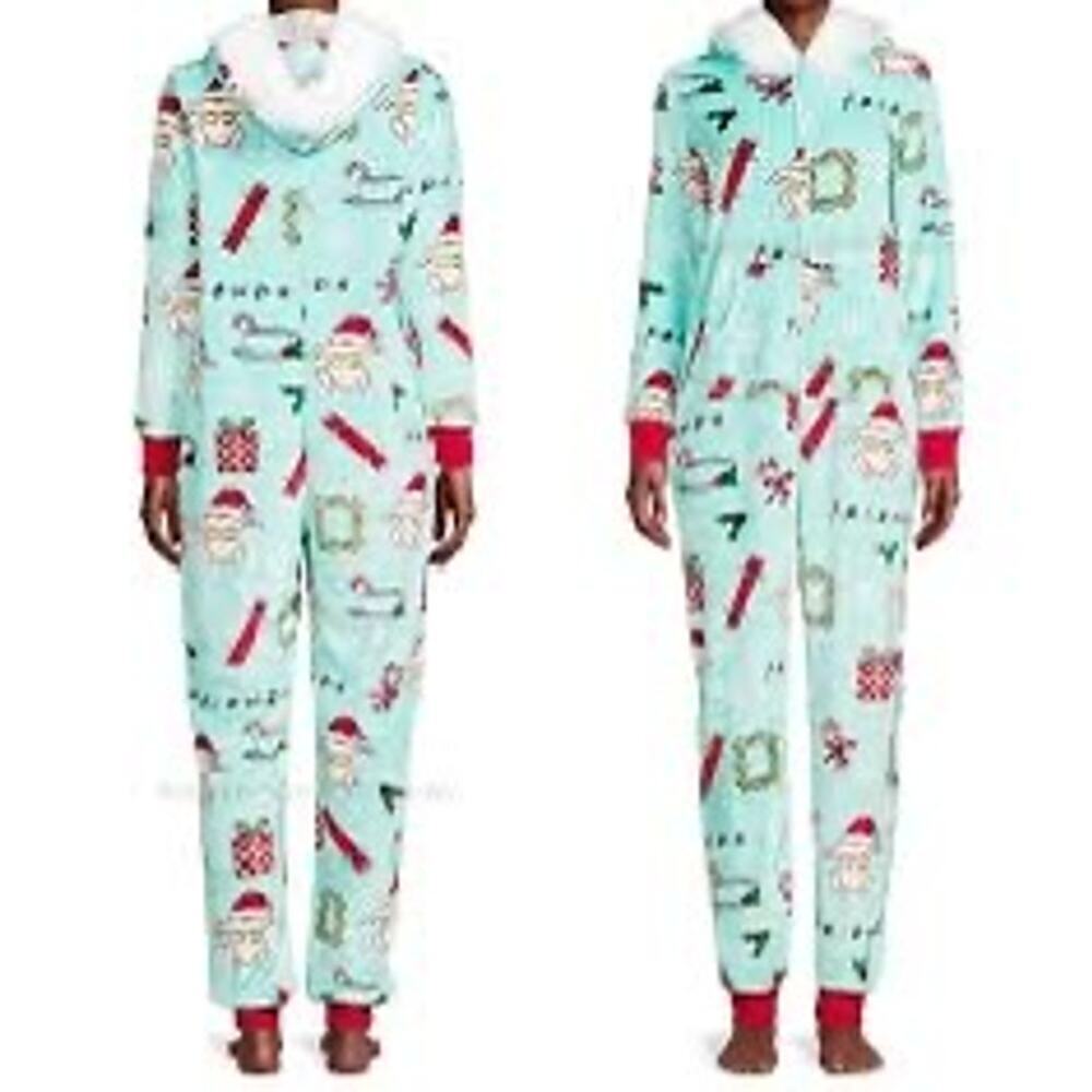 Friends Pajamas Womens Size Medium (8-10) One Piece Christmas Winter PJ’s